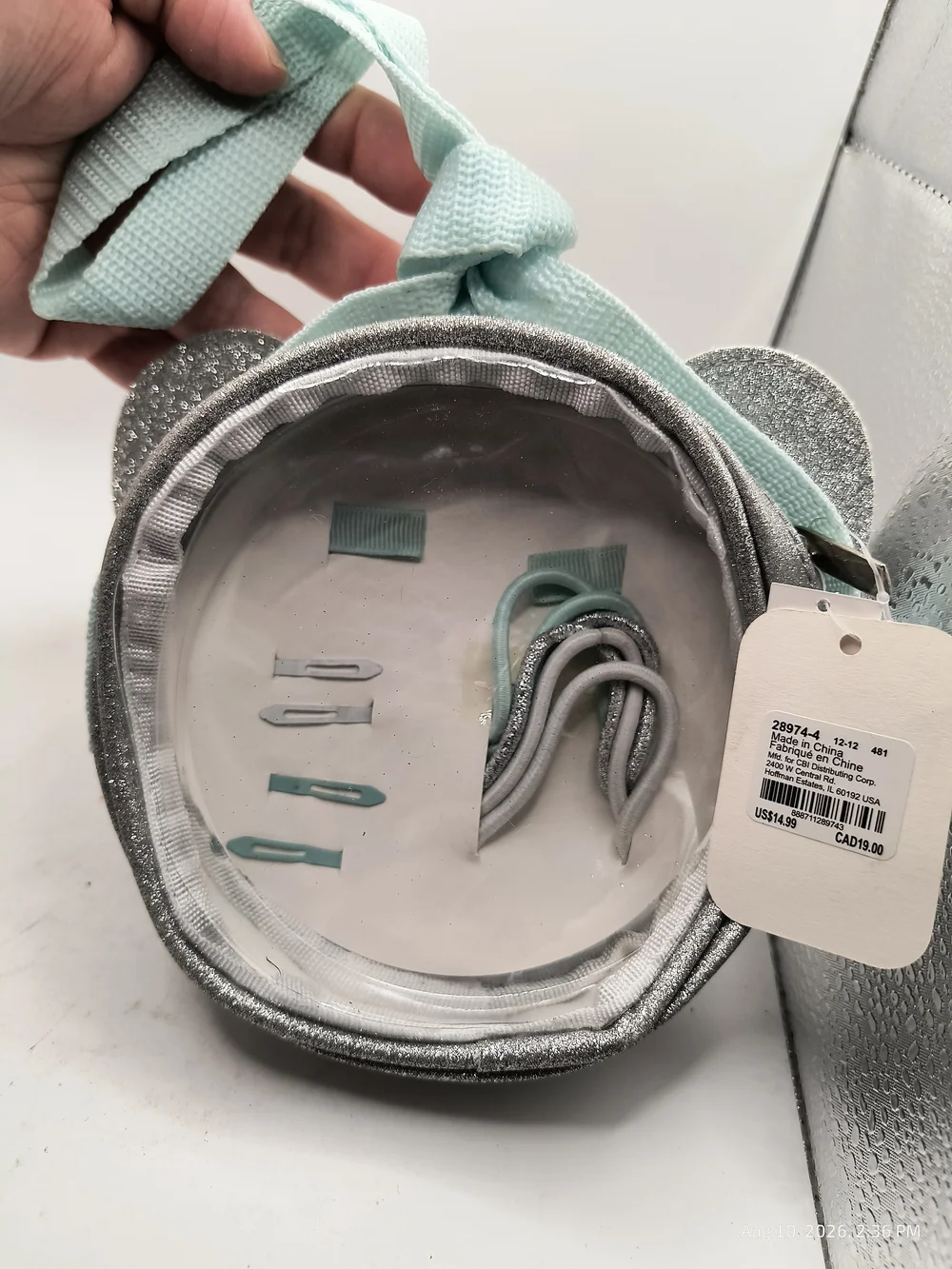 Kids Silver Clear Holographic Koala Hair Accessory Set And Carry Bag Light Blue